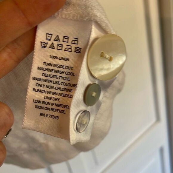 H Halston NWT white 100% linen boyfriend blazer small - Picture 8 of 14